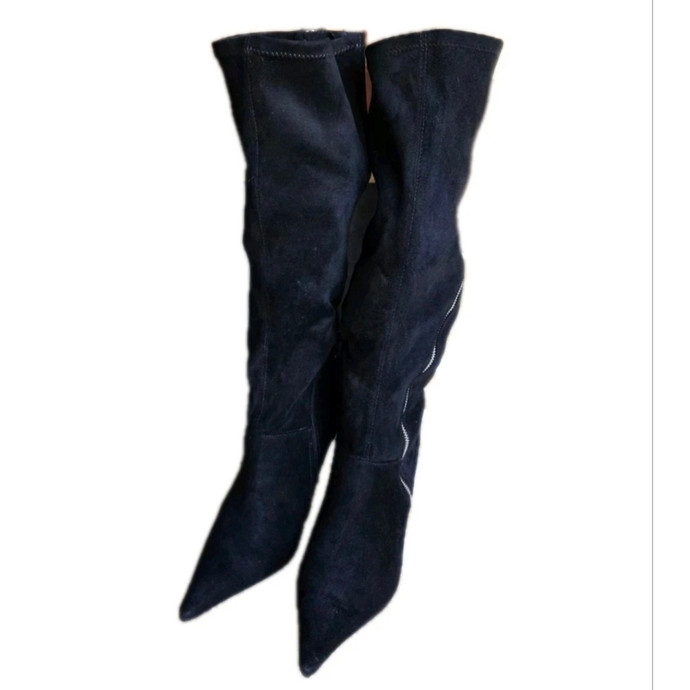 Jessica Simpson Supreme Black Stretch Microsuede Boot Size 7.5 B New In Box - Picture 4 of 9